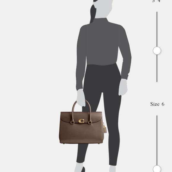 Coach Broome Taupe Leather Top-Handle Bag, Genuine Full Grain Leather - Picture 5 of 7